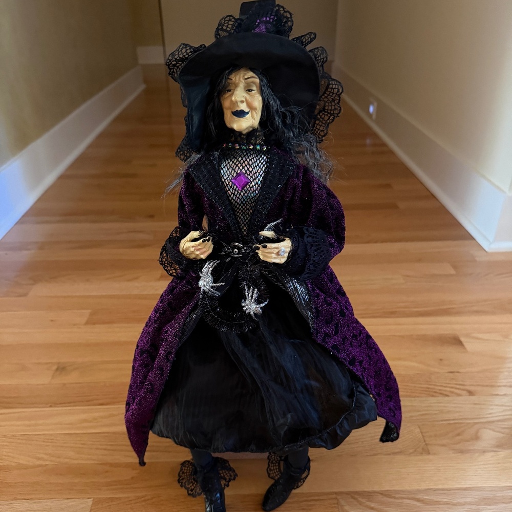 Katherine's Collection Halloween Witch Sitting Witch Brunhilda Witch